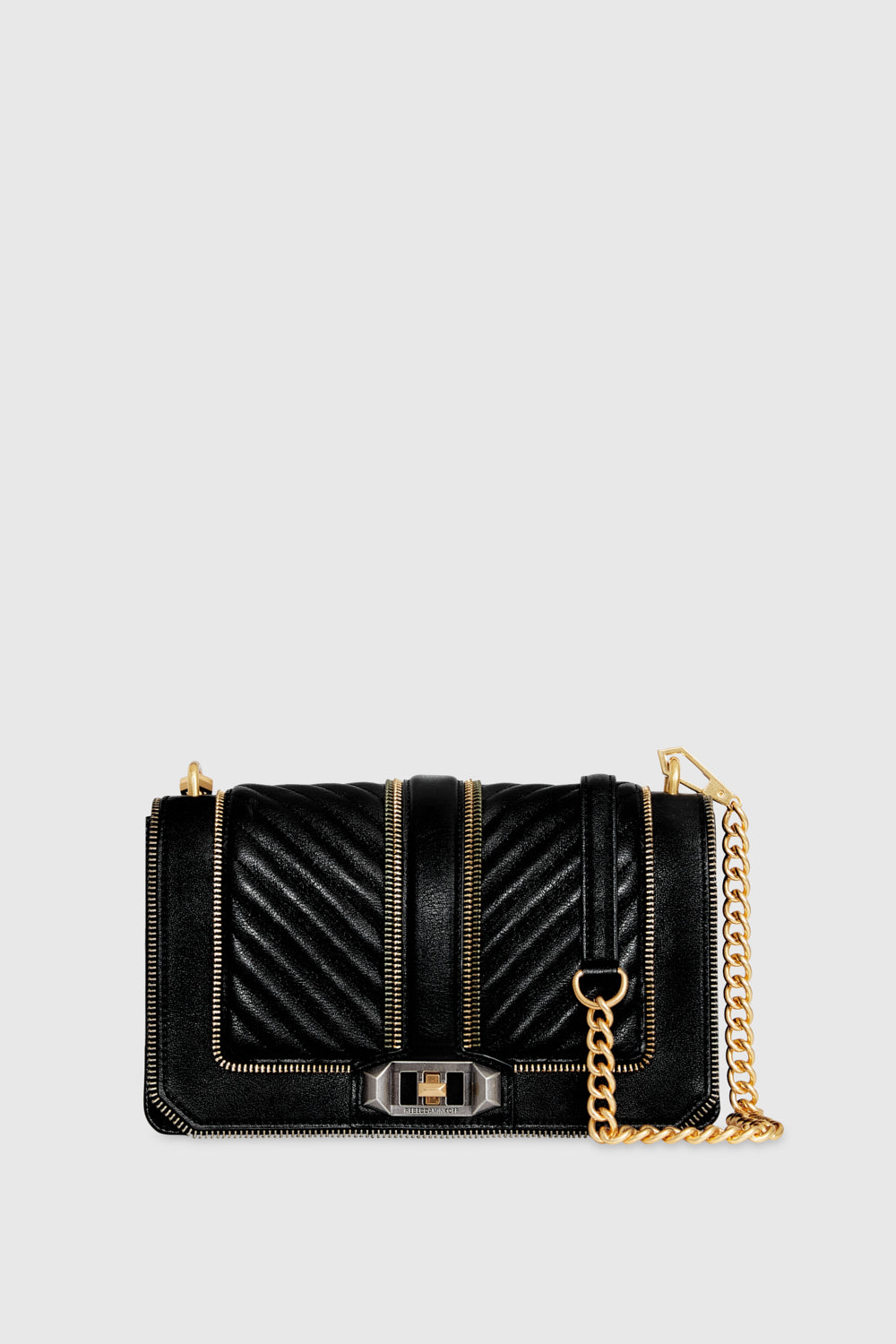 Rebecca discount minkoff • chevron quilted leather crossbody rose gold