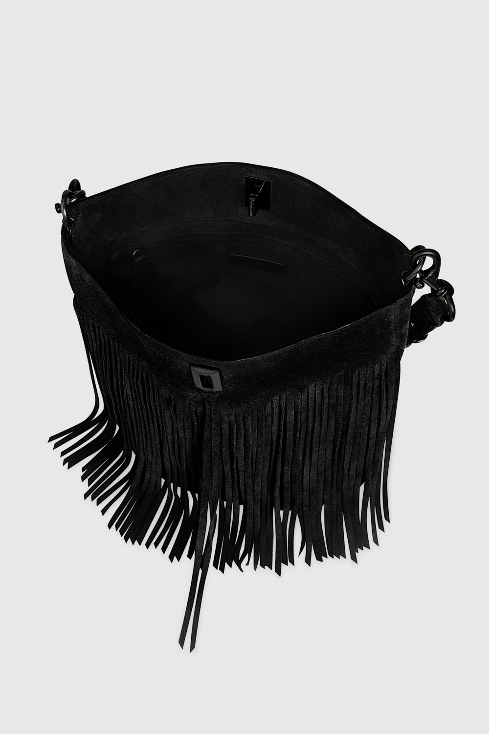 100% LEATHER OFF WHITE FRINGE DETAIL BUCKET SHOULDER BAG cheapest