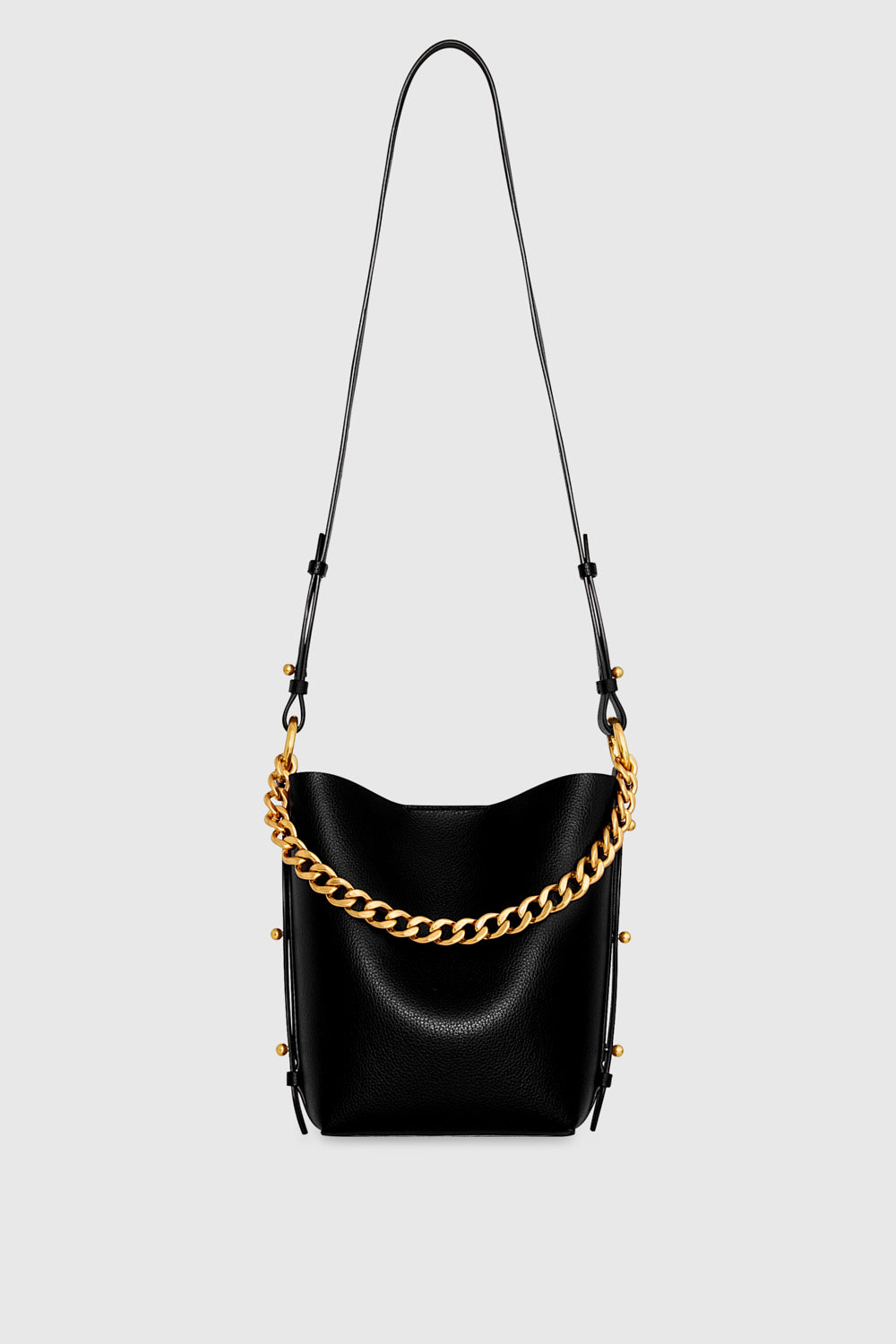 Rebecca Minkoff Black hotsell Leather Cage Bucket Crossbody Bag