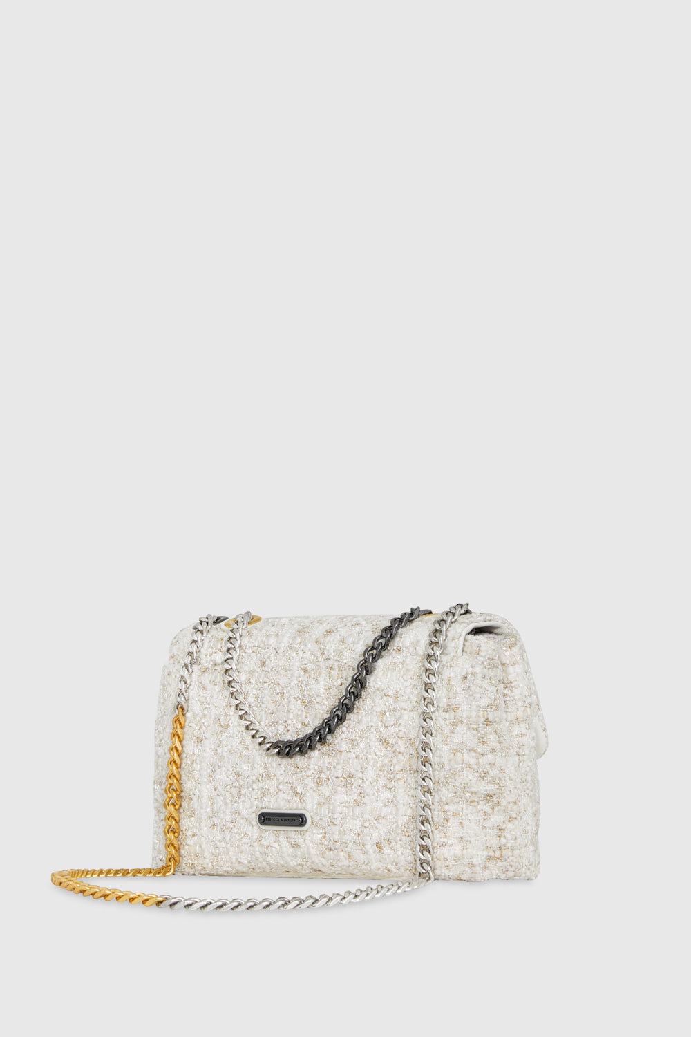 Rebecca store Minkoff White Raw Leather Crossbody Purse