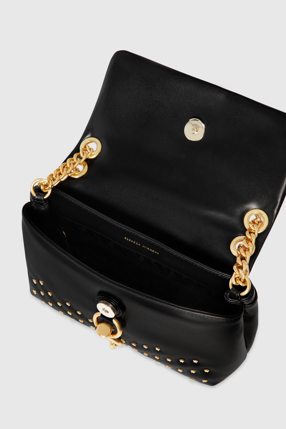 black crossbody bag with studs