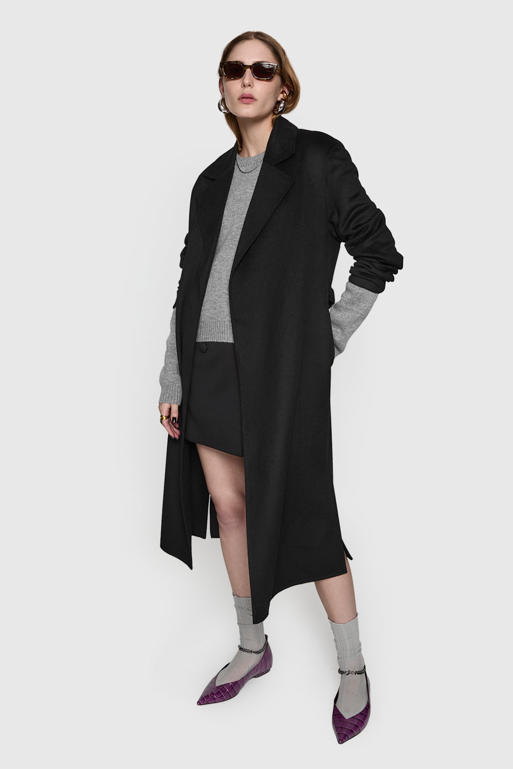 Buy Rebecca Minkoff Finley Wool Silk Blend Colorblock Coat Medium