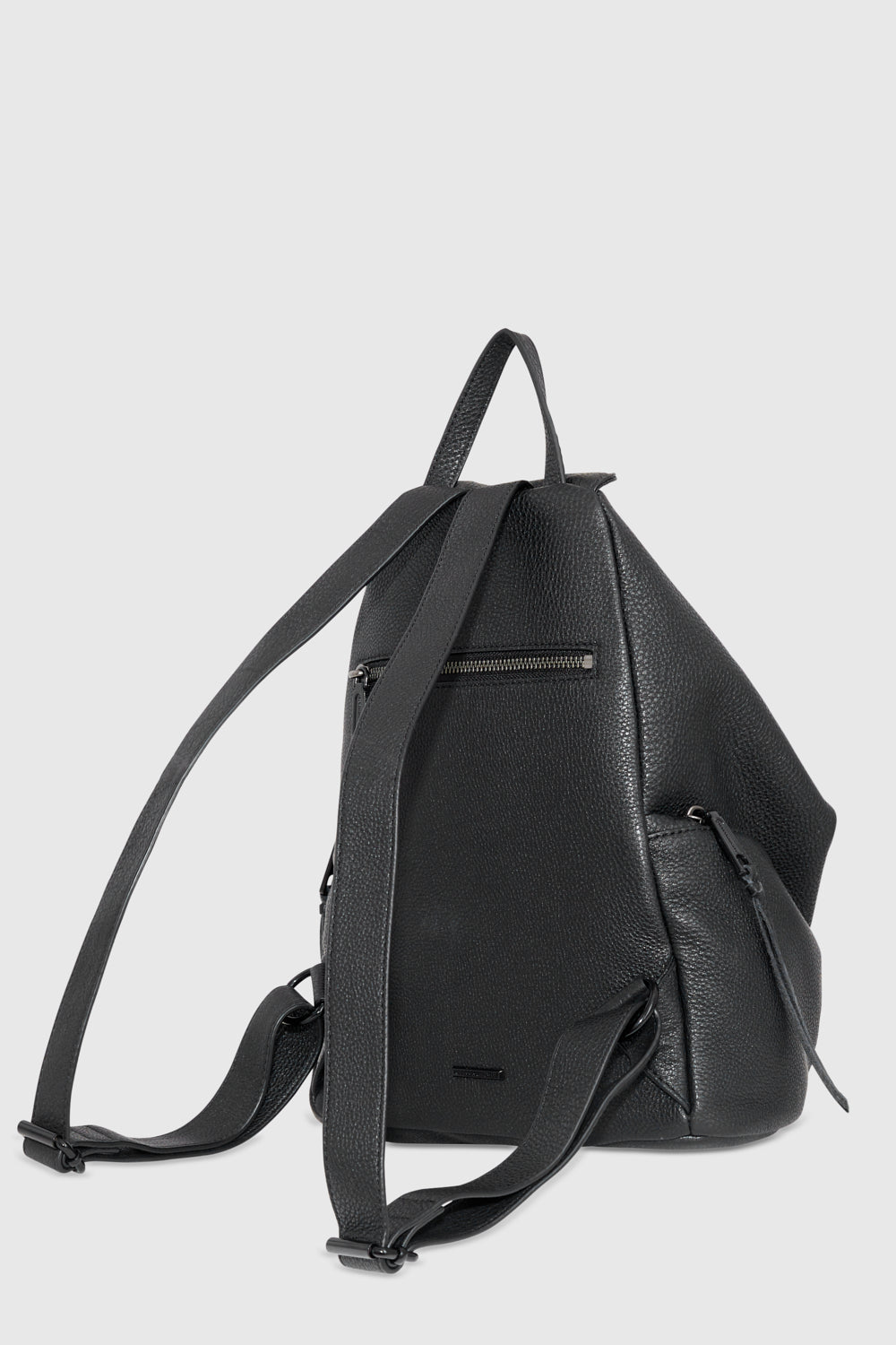 Black Genuine Leather Mini Convertible Julian Backpack