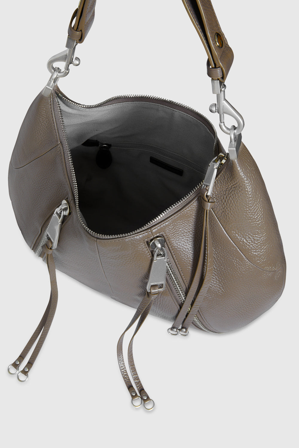 Rebecca Minkoff - Taupe Suede Hobo Shoulder Bag w/ Smooth Leather