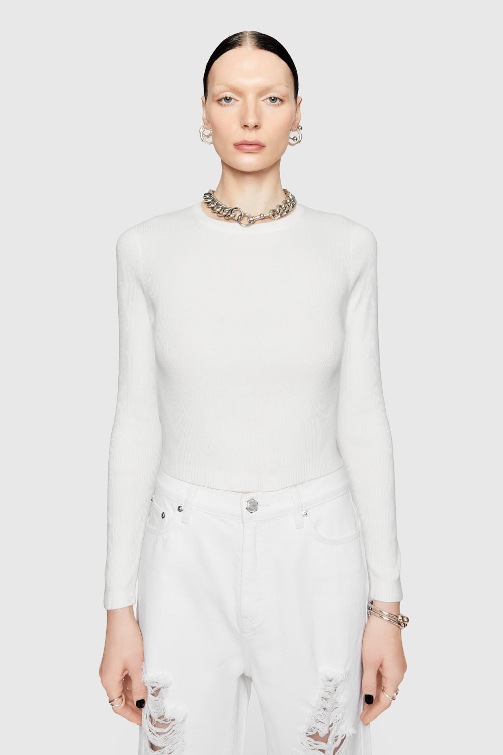 Louis Vuitton White Printed Cotton Blend Long Sleeve Shirt S