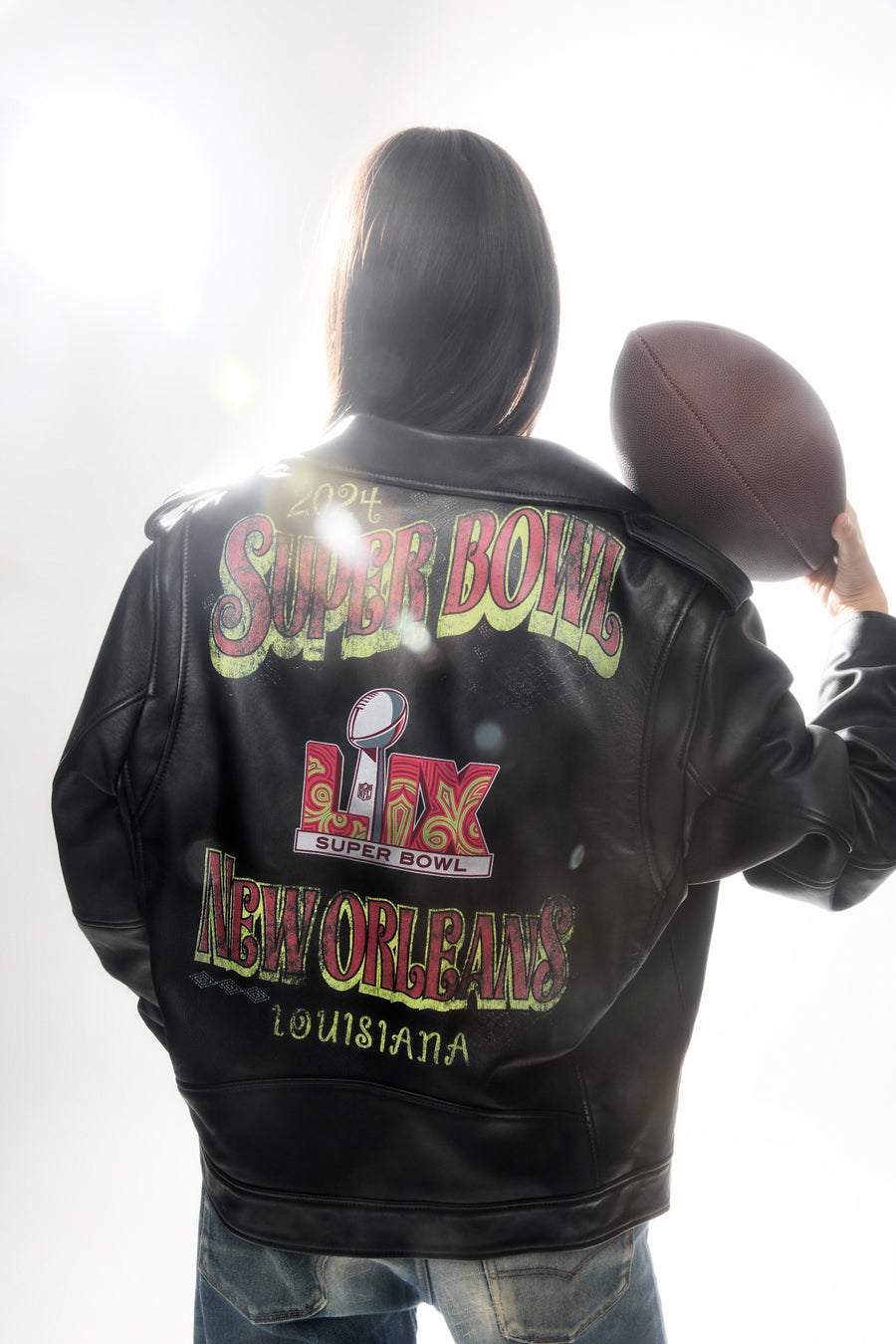 Super Bowl LIX Tabitha Oversized Moto Jacket