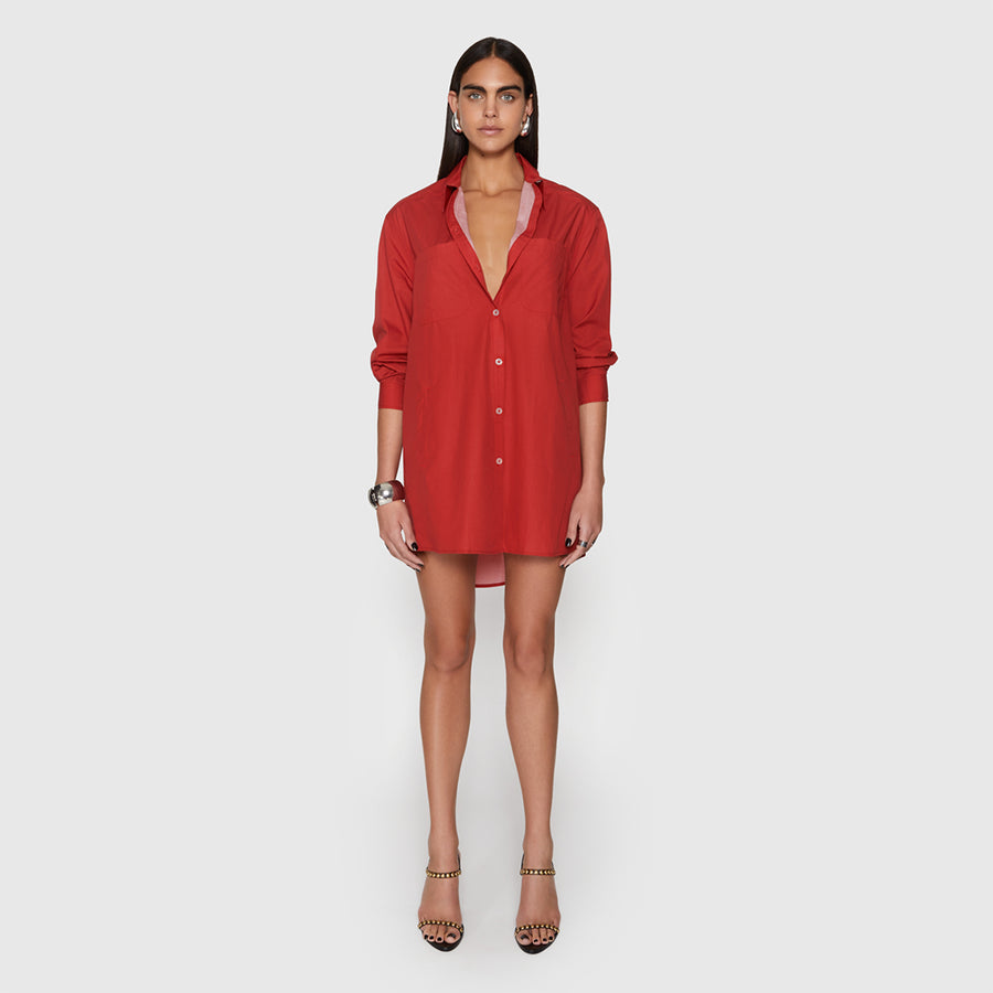 tori dress   cotton poplin   seduction red Color Name,