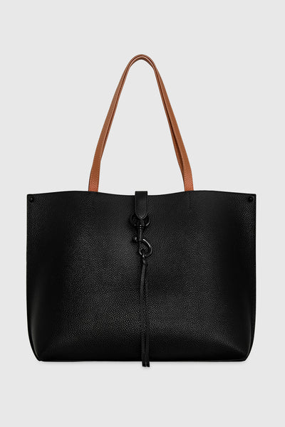 Black Leather Unlined Tote Megan Tote Rebecca Minkoff