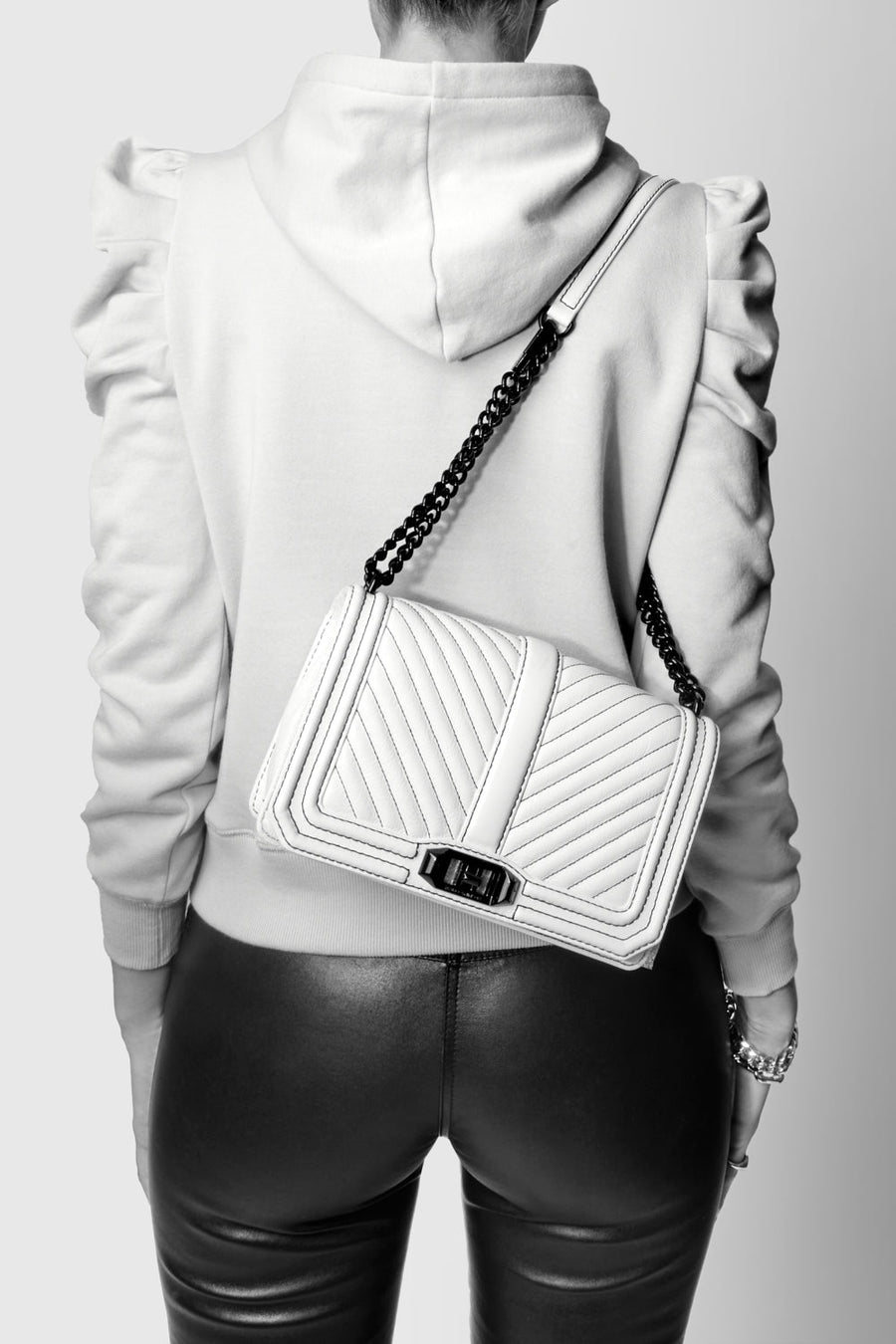 Chevron Quilted Love Crossbody