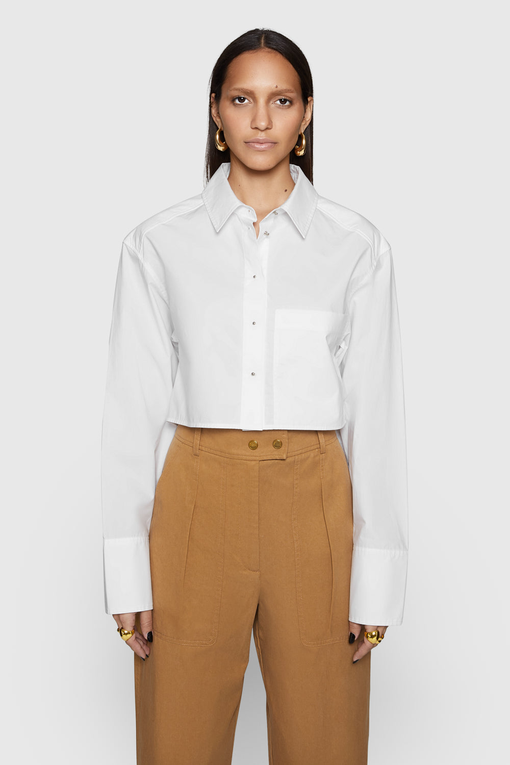 Layne Cropped Shirt – Rebecca Minkoff