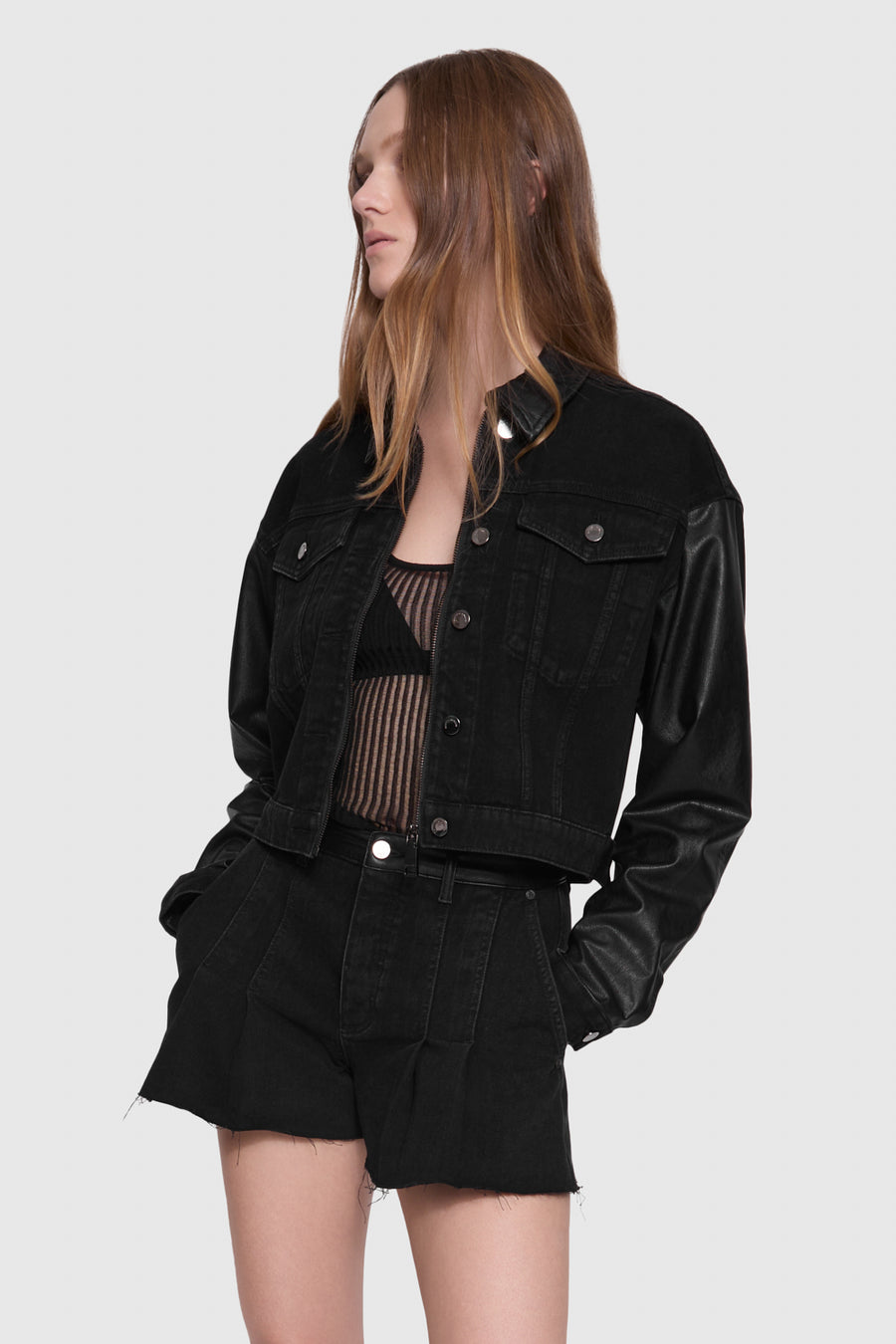 Poppy Crop Combo Jacket