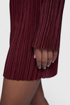 Iris Pleated Long Sleeve Mini