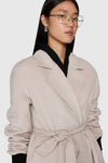 Double Face Wool Belted Wrap Coat