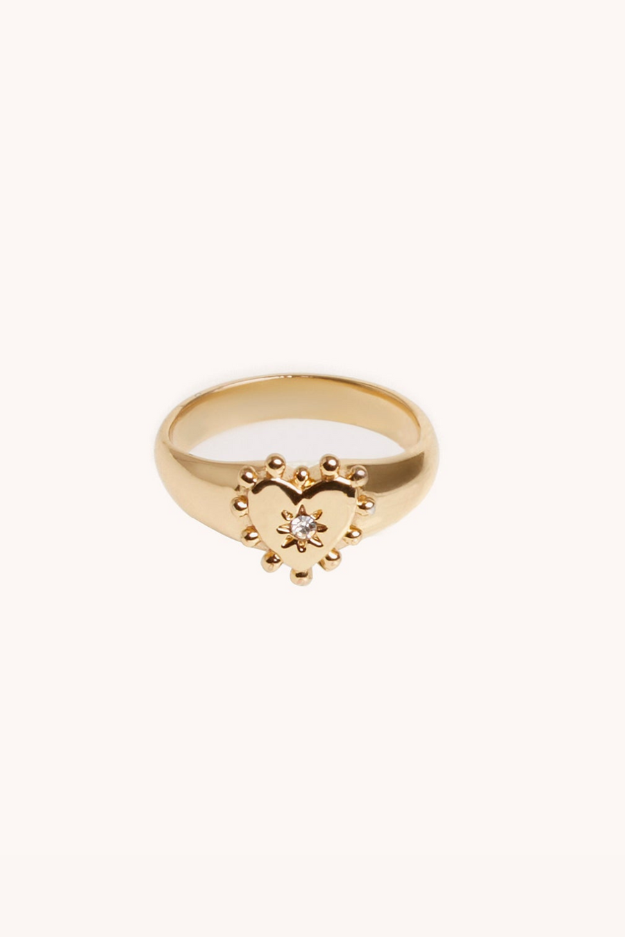 Studded Heart Pinky Ring