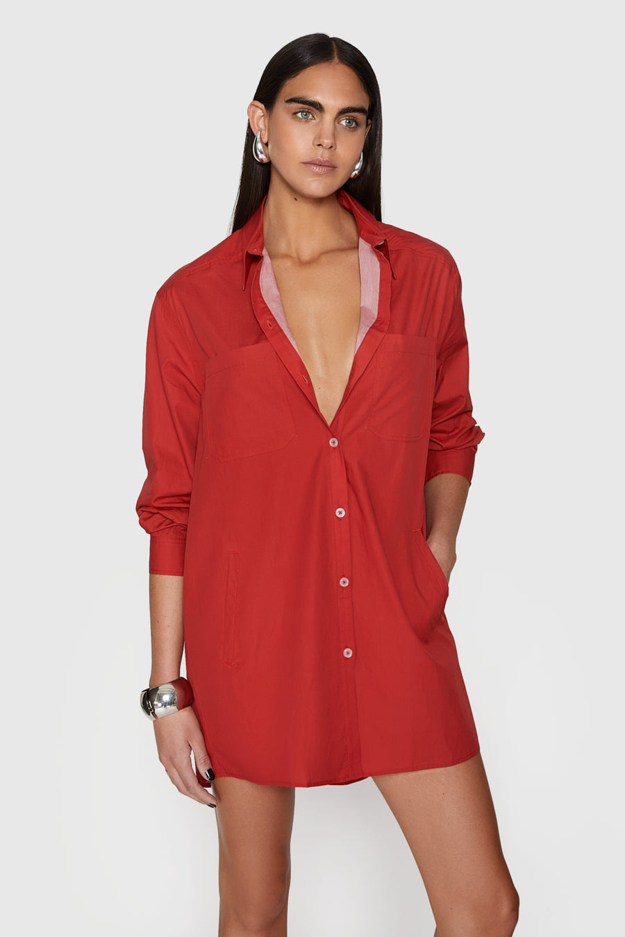 tori dress   cotton poplin   seduction red Color Name,