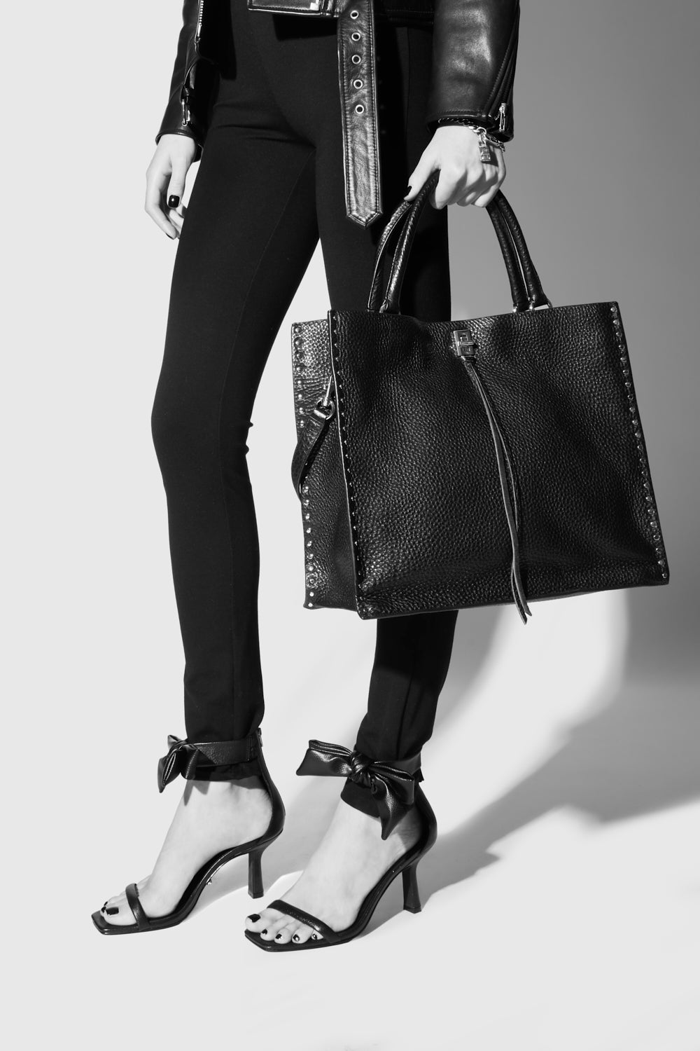 Rebecca popular Minkoff Black Leather tote