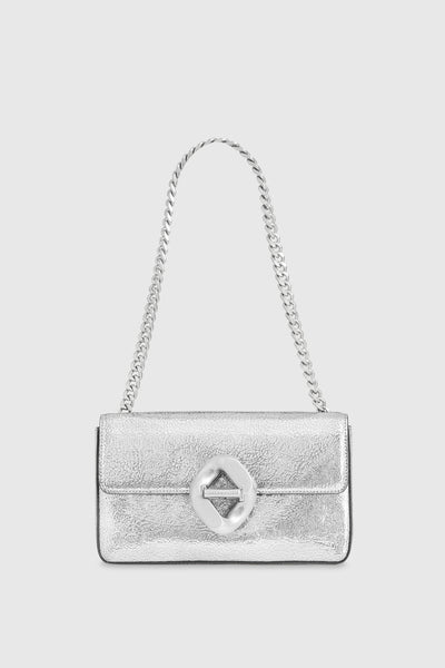 Rebecca Minkoff Love Small Chevron-Quilted Leather Crossbody Bag Optic White