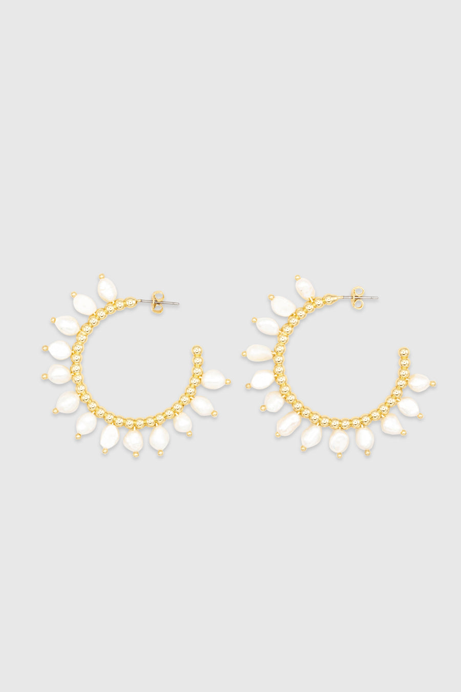 Beaded Pearl Hoop Earring